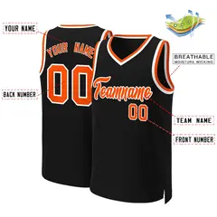 Black Orange-White Classic Basketball Jersey 2