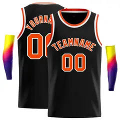 Black Orange-White Classic Casual Basketball Jersey 1