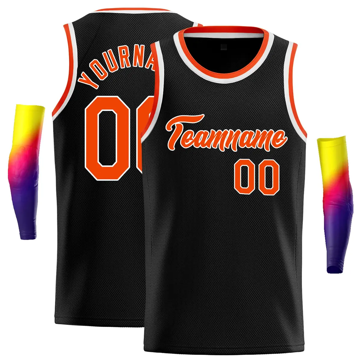 Black Orange-White Classic Casual Basketball Jersey