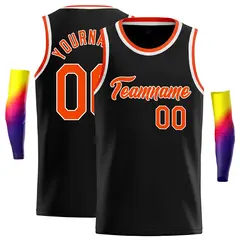 Black Orange-White Classic Casual Basketball Jersey 1