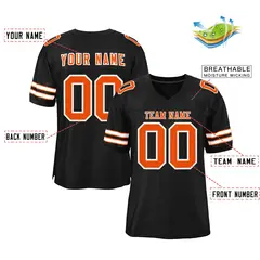 Black Orange-White Classic Style Authentic Football Jersey 2