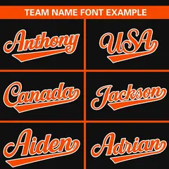 Black Orange-White Color Block Authentic Baseball Jersey 3