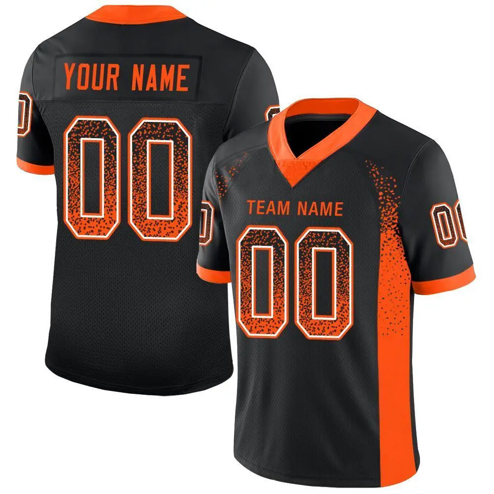 Black Orange-White Drift Fashion Mesh Football Jersey