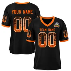 Black Orange-White Drift Fashion Mesh Football Jersey