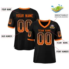 Black Orange-White Drift Fashion Mesh Football Jersey 2