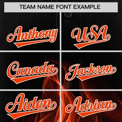 Black Orange White Flame Graffiti Pattern Baseball Jersey 3