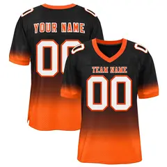 Black Orange-White Gradient Fashion Football Jersey 1