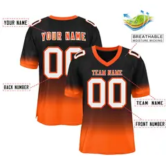 Black Orange-White Gradient Fashion Football Jersey 2