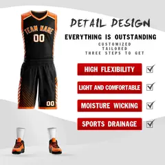 Black Orange-White Graffiti Bar Element Basketball Jersey 2