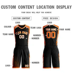Black Orange-White Graffiti Bar Element Basketball Jersey 3