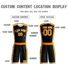 Black Orange-White Graffiti Lightning Basketball Jersey 3