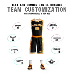 Black Orange-White Graffiti Lightning Basketball Jersey 4