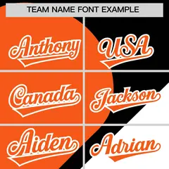 Black Orange-White Half Heart Color Block Baseball Jersey 3