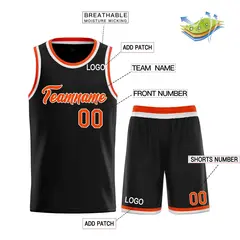 Black Orange-White Heal Classic Sets Basketball Jersey 3