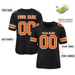 Black Orange-White Mesh Football Jersey 4