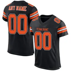 Black Orange-White Mesh Football Jersey 1