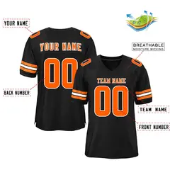 Black Orange-White Mesh Football Jersey 2