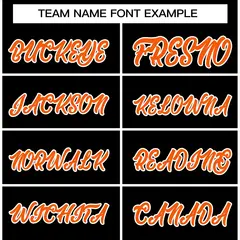 Black Orange White Raglan Varsity Full-Snap Letterman Jacket 5