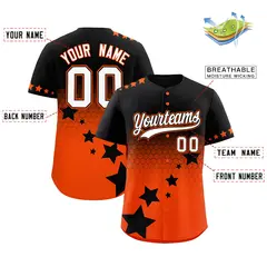 Black Orange White Rising Stars Gradient Baseball Jersey 2