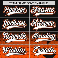 Black Orange White Rising Stars Gradient Baseball Jersey 3