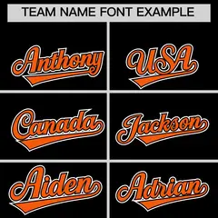 Black Orange White Sleeve Flag Lace Baseball Jersey 3