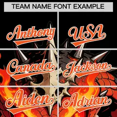 Black Orange White Snake Graffiti Pattern Baseball Jersey 3