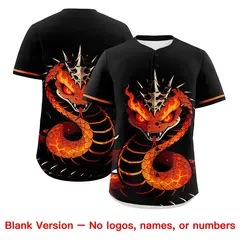 Black Orange White Snake Graffiti Pattern Baseball Jersey 7