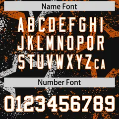 Black Orange White Star Graffiti Authentic Football Jersey 4
