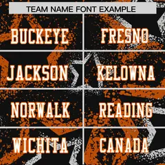 Black Orange-White Star Pattern Authentic Football Jersey 3