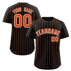 Black Orange-White Stripe Authentic Fashion Baseball Jersey