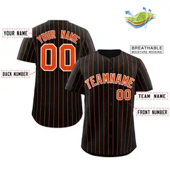 Black Orange-White Stripe Authentic Fashion Baseball Jersey 2