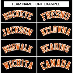 Black Orange-White Stripe Letterman Varsity Bomber Jacket 3