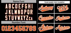 Black Orange-White Stripe Raglan Baseball Jersey 3