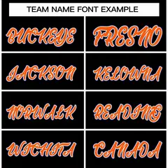 Black Orange-White Varsity Full-Snap Letterman Jacket 3
