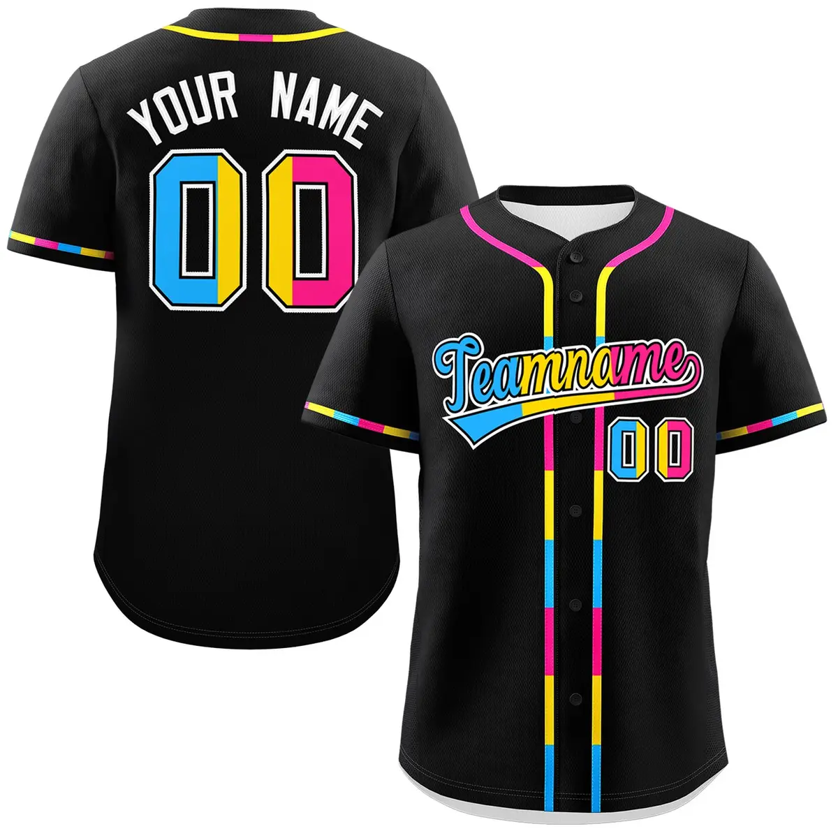 Black Pansexuality Pride Month Authentic Baseball Jersey