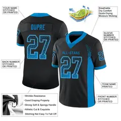 Black Panther Blue-Gray Drift Fashion Mesh Football Jersey 2