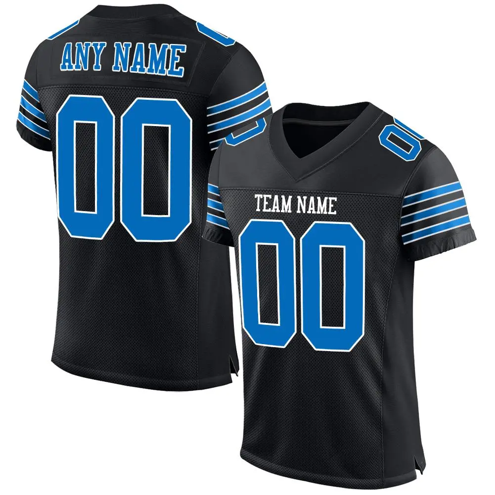 Black Panther Blue-White Classic Style Mesh Football Jersey