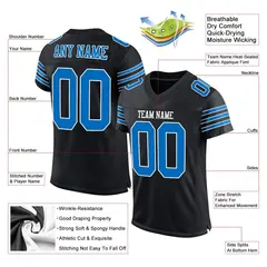 Black Panther Blue-White Classic Style Mesh Football Jersey 2