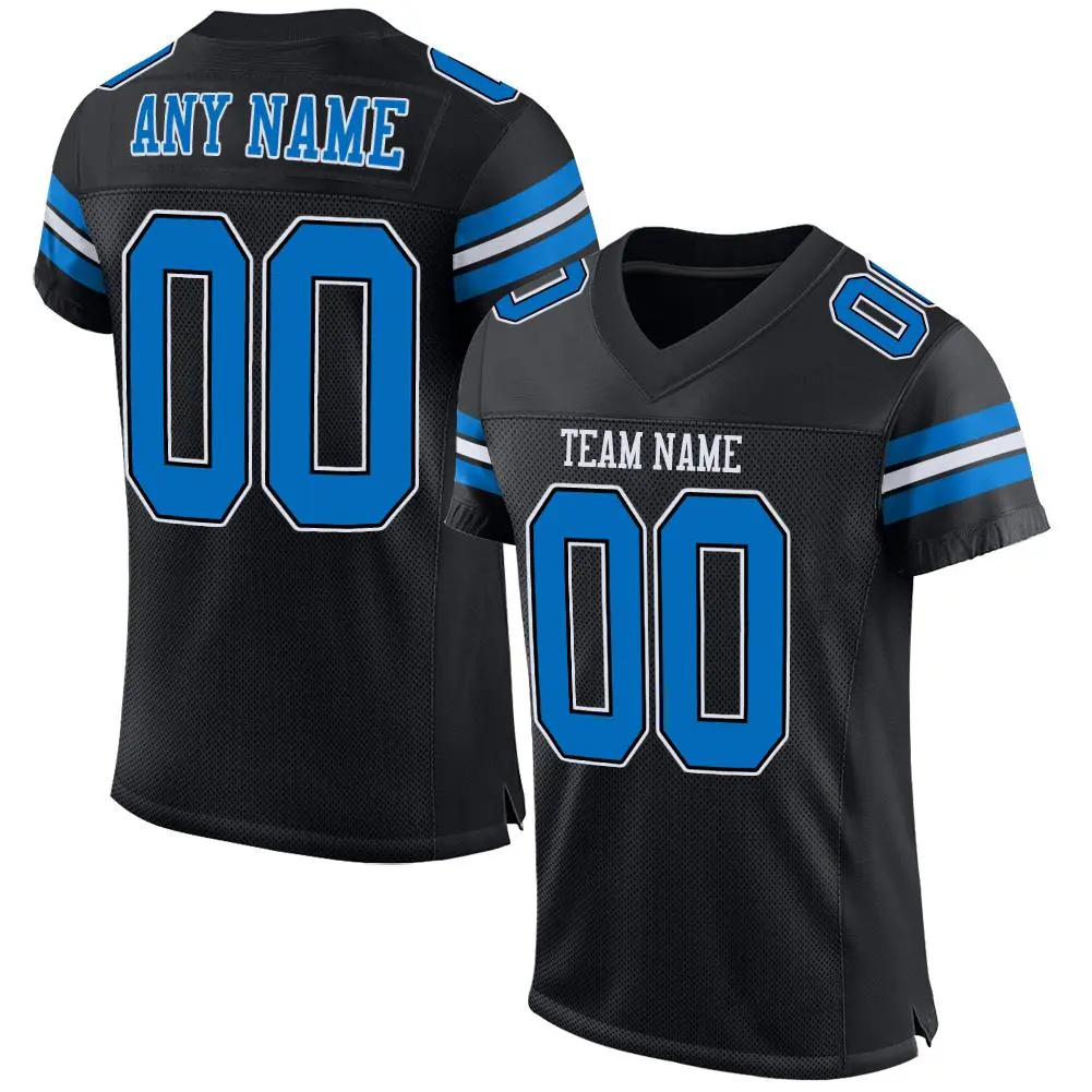 Black Panther Blue-White Classic Style Mesh Football Jersey
