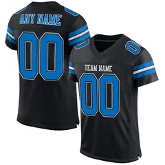 Black Panther Blue-White Classic Style Mesh Football Jersey 1