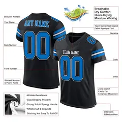 Black Panther Blue-White Classic Style Mesh Football Jersey 2