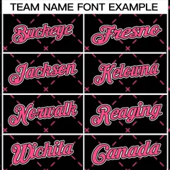 Black Pink Black-White Rhombus Authentic Baseball Jersey 3