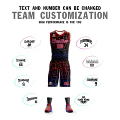 Black Pink-Blue Spotted Graffiti Basketball Jersey 4