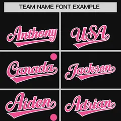 Women's Black Pink Breast Cancer Awareness Pink Ribbon Baseball Jersey 3