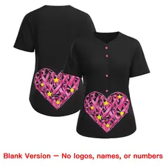 Women's Black Pink Breast Cancer Awareness Pink Ribbon Baseball Jersey 7