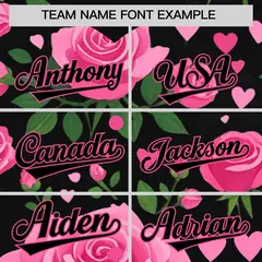 Women's Black Pink Breast Cancer Awareness Pink Ribbon Baseball Jersey 3