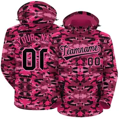 Black Pink Camo Outdoor Waterproof Windbreaker Jacket