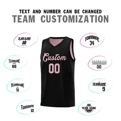 Black Pink Chest Slash Pattern Basketball Jersey 4
