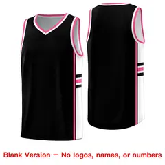 Black Pink Classic Color Block Uniform Basketball Jersey 6