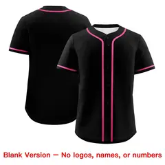 Black Pink Classic Style Authentic Baseball Jersey 7
